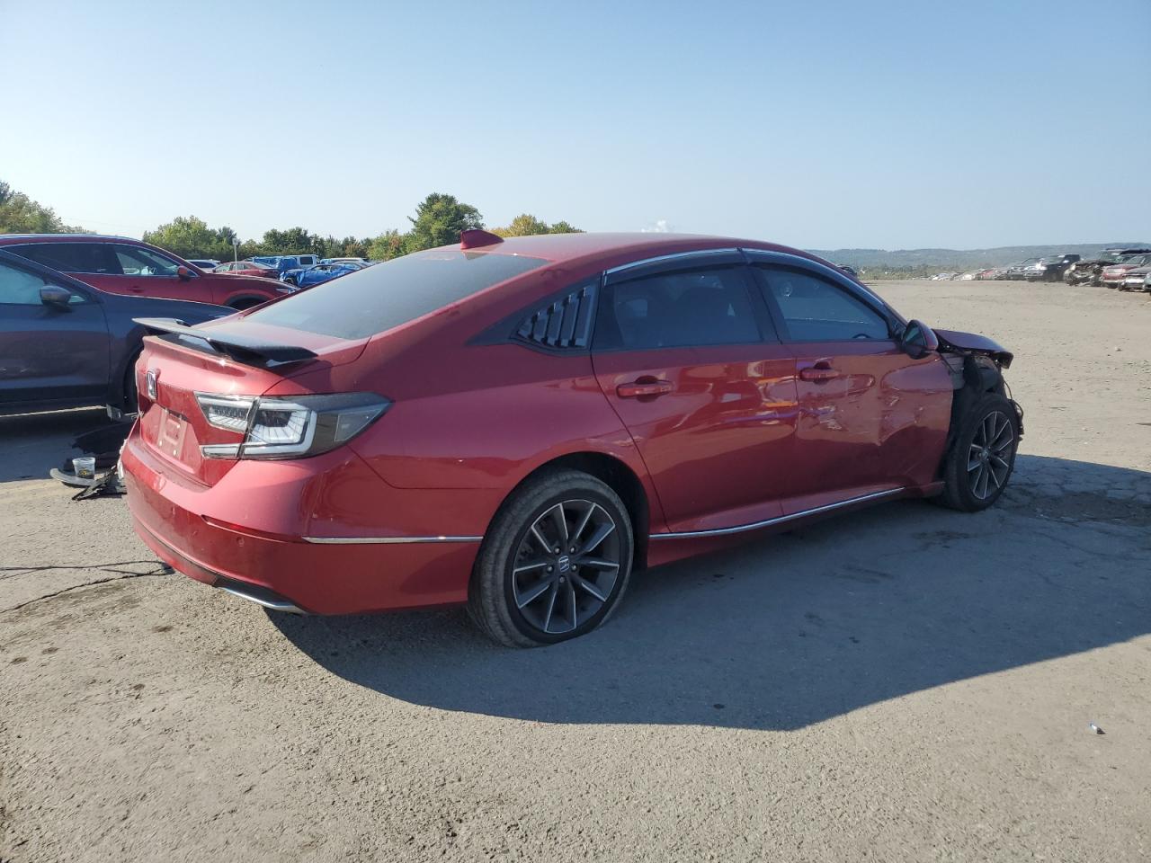 2021 Honda Accord VIN 1HGCV1F55MA015473 Copart auction photo, front end / side damage thumbnail 3