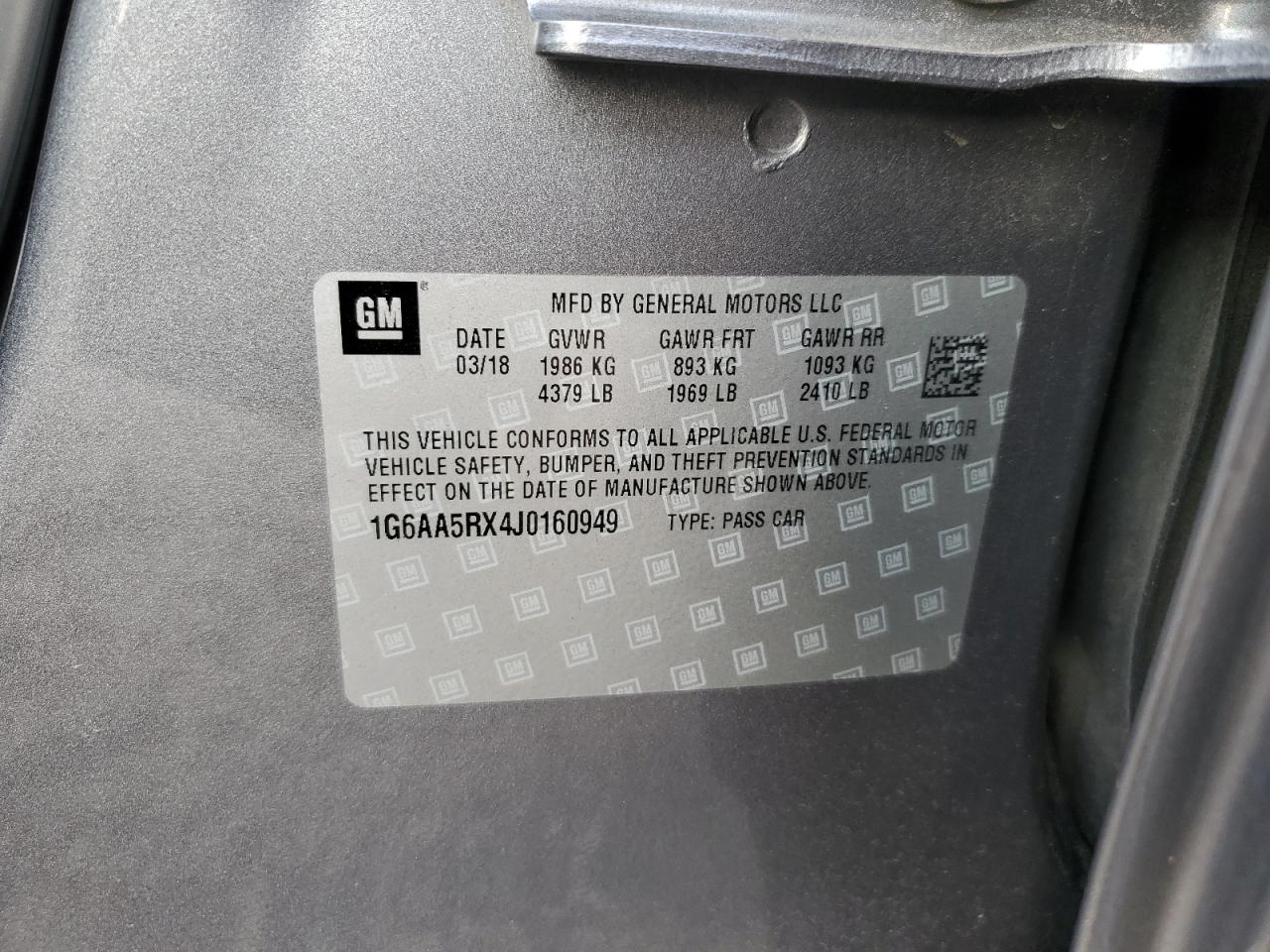 2018 Cadillac ATS VIN 1G6AA5RX4J0160949 Copart auction photo, front end / side damage thumbnail 12