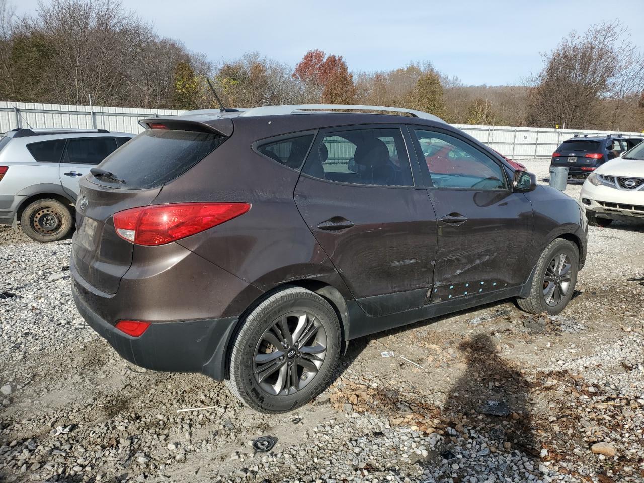 2014 Hyundai Tucson VIN KM8JU3AG9EU845883 Copart auction photo, side damage thumbnail 3