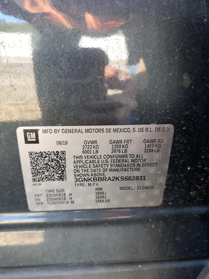2019 Chevrolet Blazer VIN 3GNKBBRA2KS682831 Copart auction photo, rear end damage thumbnail 15
