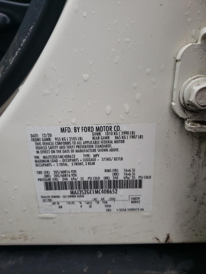 2021 Ford EcoSport VIN MAJ3S2GE1MC408652 Copart auction photo, front end damage thumbnail 13