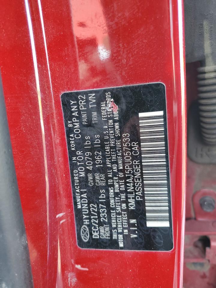 2023 Hyundai Elantra VIN KMHLN4AJ5PU057533 Copart auction photo, front end damage thumbnail 14