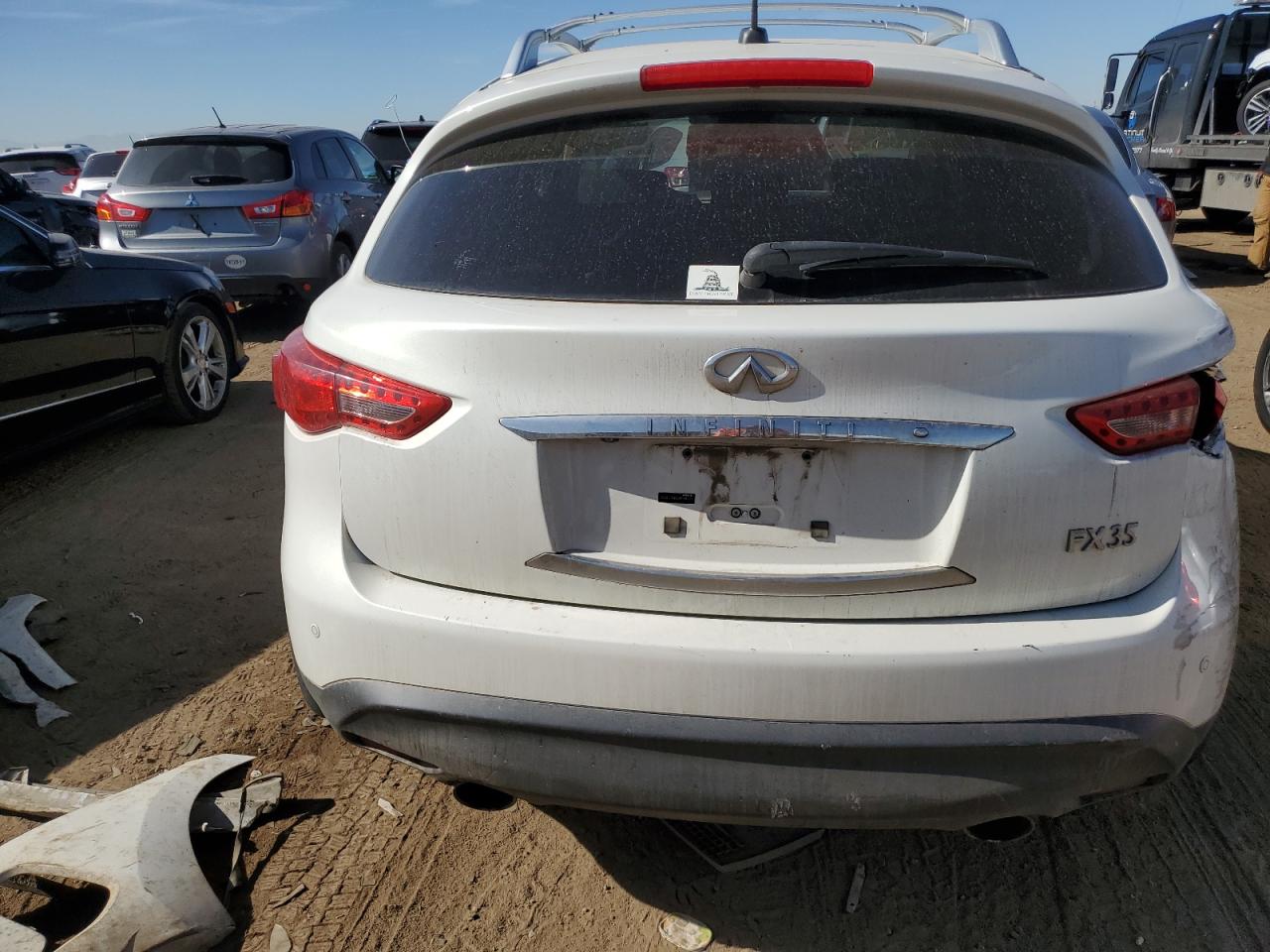 2011 Infiniti FX VIN JN8AS1MW5BM734717 Copart auction photo, side / rear end damage thumbnail 6