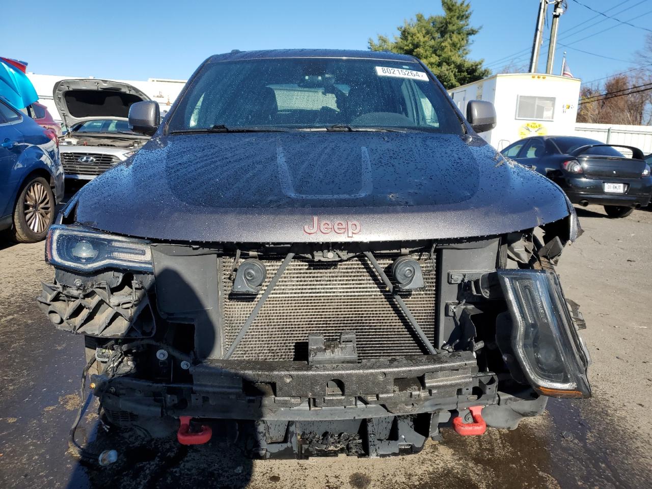 2017 Jeep Grand Cherokee VIN 1C4RJFLG7HC842523 Copart auction photo, front end / side damage thumbnail 5
