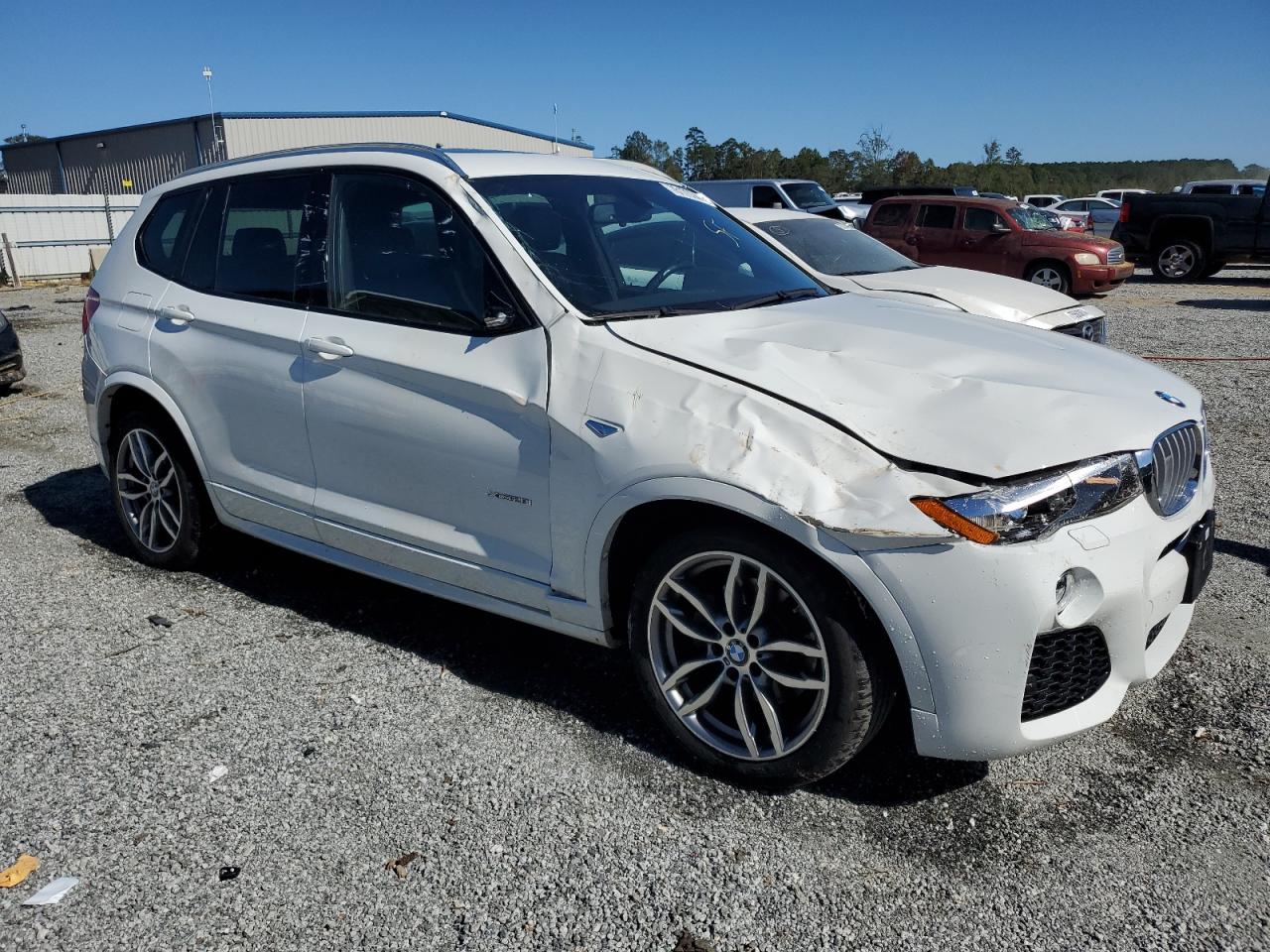 2017 BMW X3 VIN 5UXWX9C39H0T18905 Copart auction photo, top/roof / front end damage thumbnail 4