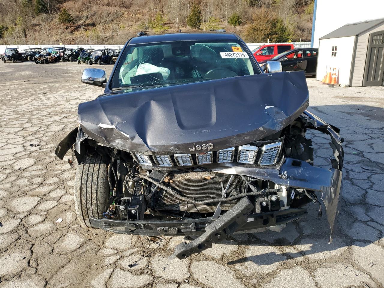2019 Jeep Grand Cherokee VIN 1C4RJEJG5KC584703 Copart auction photo, front end / top/roof damage thumbnail 5