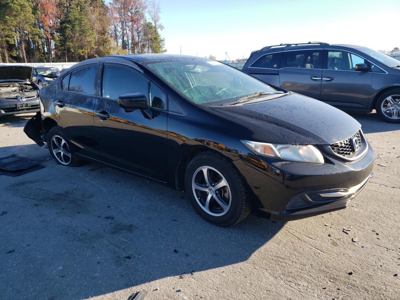 2015 Honda Civic VIN 19XFB2F71FE257382 Copart auction photo, rear end / side damage thumbnail 4