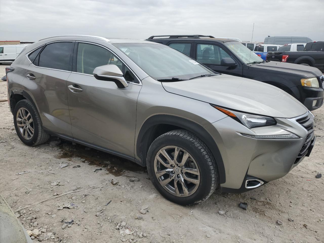 2015 Lexus NX VIN JTJYARBZ6F2019548 Copart auction photo, side damage thumbnail 4
