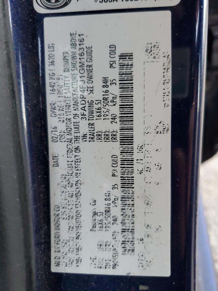 2016 Ford Fiesta VIN 3FADP4FJ1GM163161 Copart auction photo, front end / minor dent/scratches damage thumbnail 13