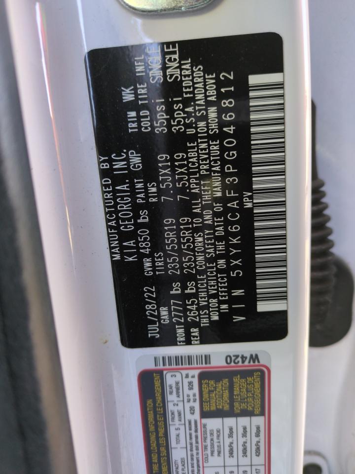 2023 KIA Sportage VIN 5XYK6CAF3PG046812 Copart auction photo, side damage thumbnail 12