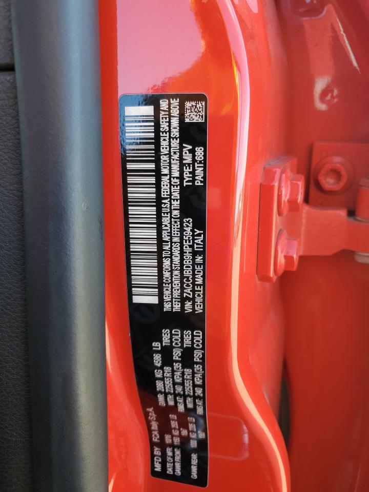 2017 Jeep Renegade VIN ZACCJBDB9HPE59423 Copart auction photo, front end damage thumbnail 13