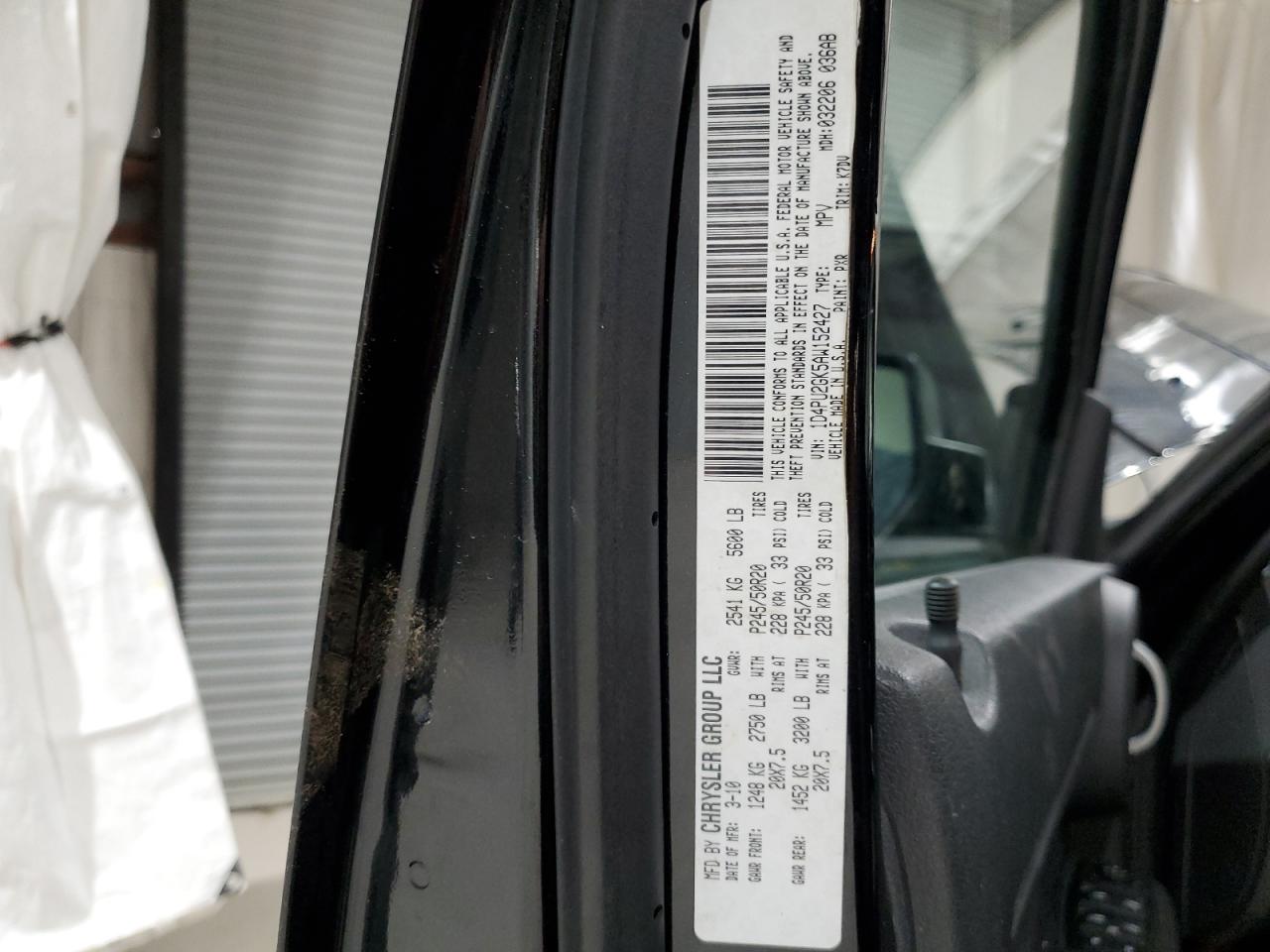 2010 Dodge Nitro VIN 1D4PU2GK5AW152427 Copart auction photo, side / rear end damage thumbnail 13