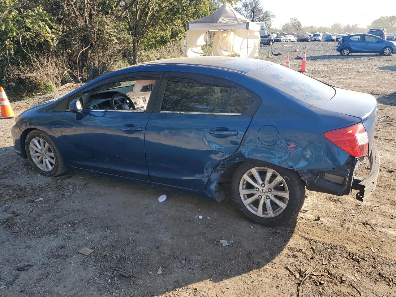 2012 Honda Civic VIN 2HGFB2F88CH532336 Copart auction photo, rear end / side damage thumbnail 2