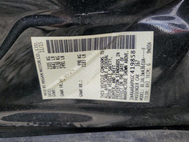 2016 Nissan Maxima VIN 1N4AA6APXGC419858 Copart auction photo, front end / side damage thumbnail 13