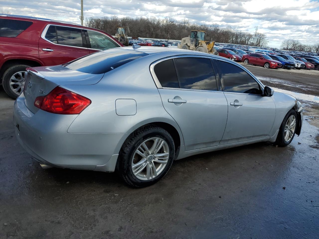 2012 Infiniti G VIN JN1CV6ARXCM971229 Copart auction photo, front end / side damage thumbnail 3