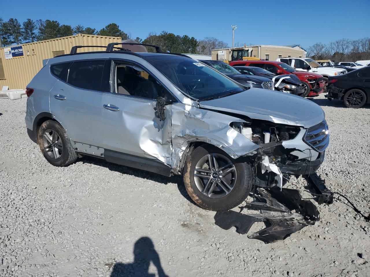 2018 Hyundai Santa Fe VIN 5XYZU3LB9JG556166 Copart auction photo, side / front end damage thumbnail 4