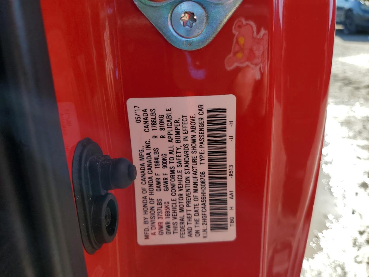 2017 Honda Civic VIN 2HGFC4A56HH308706 Copart auction photo, all over damage thumbnail 13