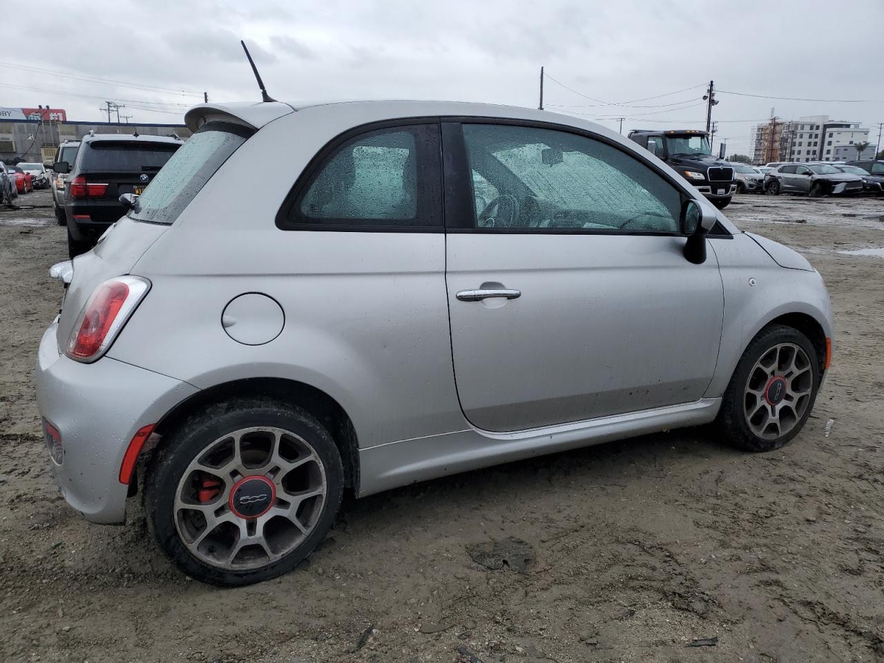 2013 Fiat 500 VIN 3C3CFFBR6DT733855 Copart auction photo, front end / rear end damage thumbnail 3