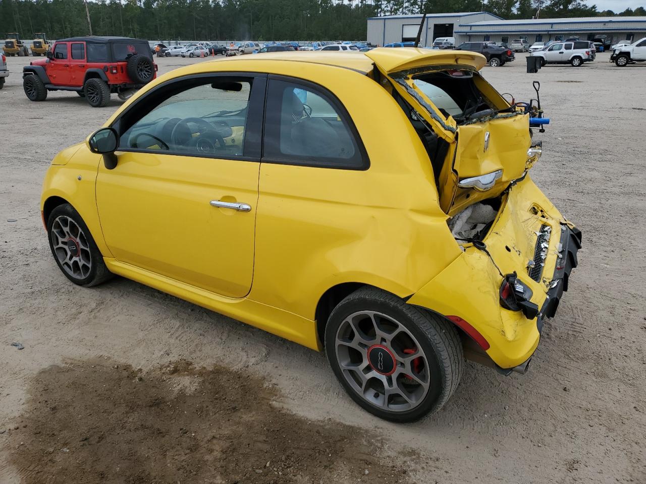 2015 Fiat 500 VIN 3C3CFFBR5FT638822 Copart auction photo, rear end damage thumbnail 2
