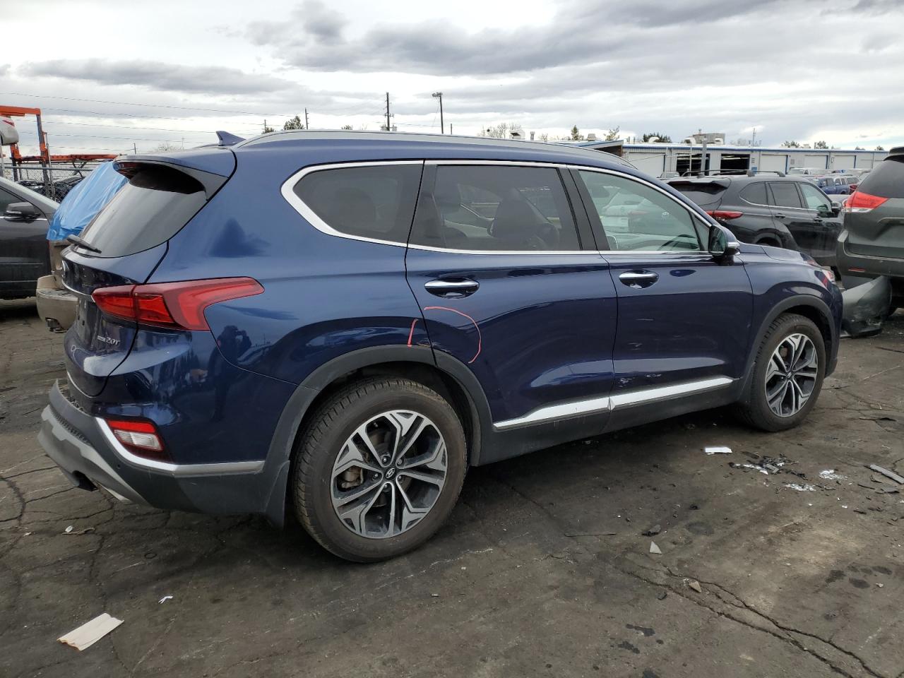2020 Hyundai Santa Fe VIN 5NMS3CAA3LH152481 Copart auction photo, rear end damage thumbnail 3