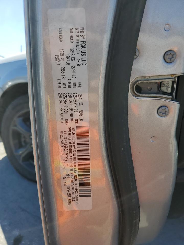 2018 Dodge Journey VIN 3C4PDDGG9JT387343 Copart auction photo, all over damage thumbnail 12