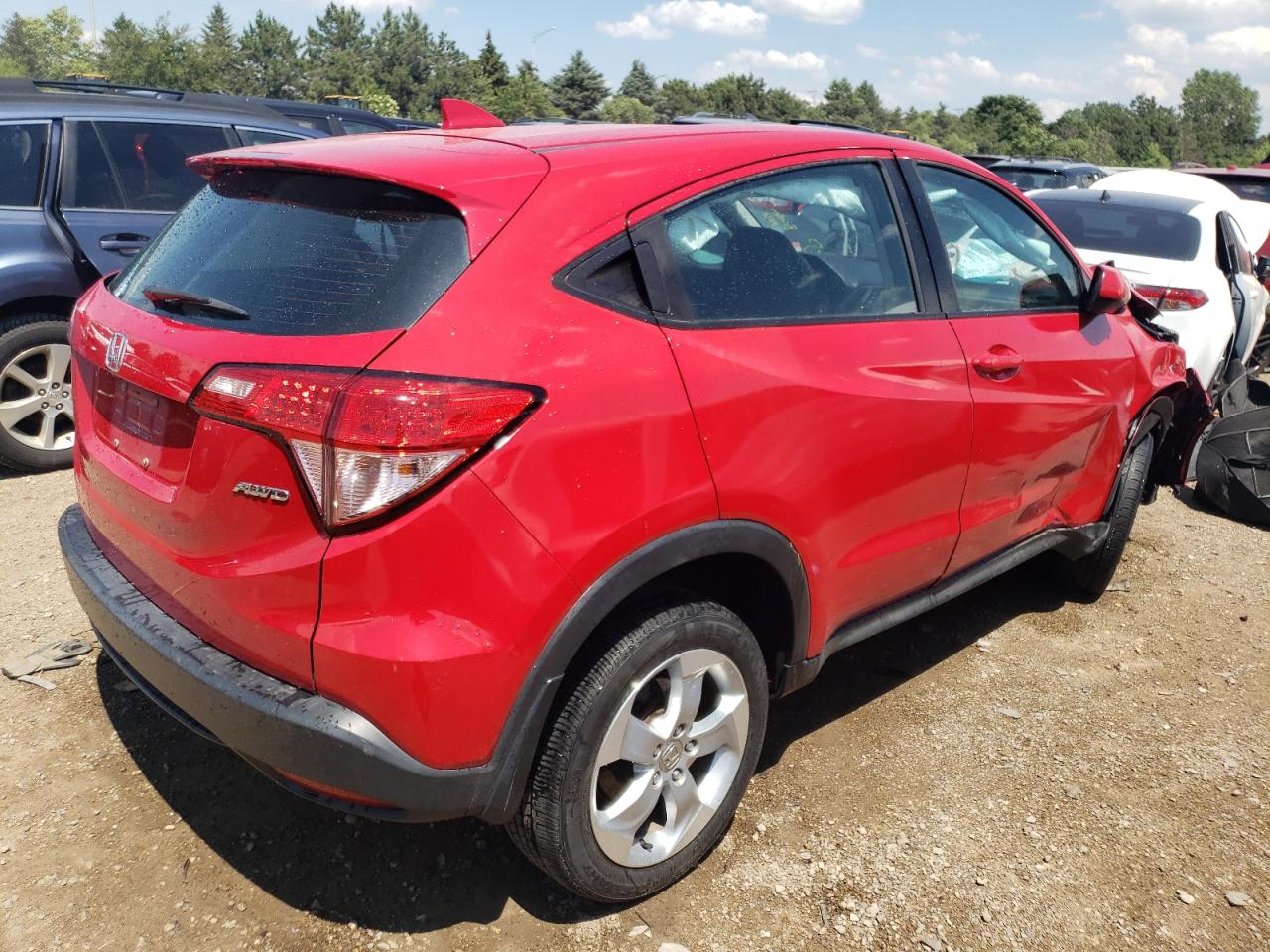 2016 Honda HR-V VIN 3CZRU6H30GM707422 Copart auction photo, front end / side damage thumbnail 3