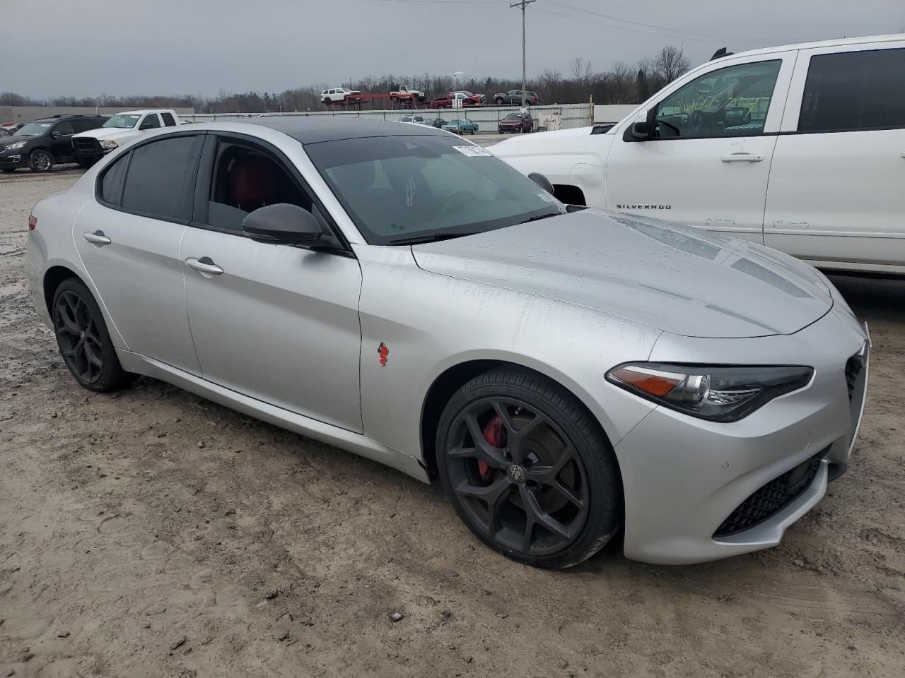 2020 Alfa Romeo Giulia VIN ZARFANAN0L7638975 Copart auction photo, vandalism damage thumbnail 4