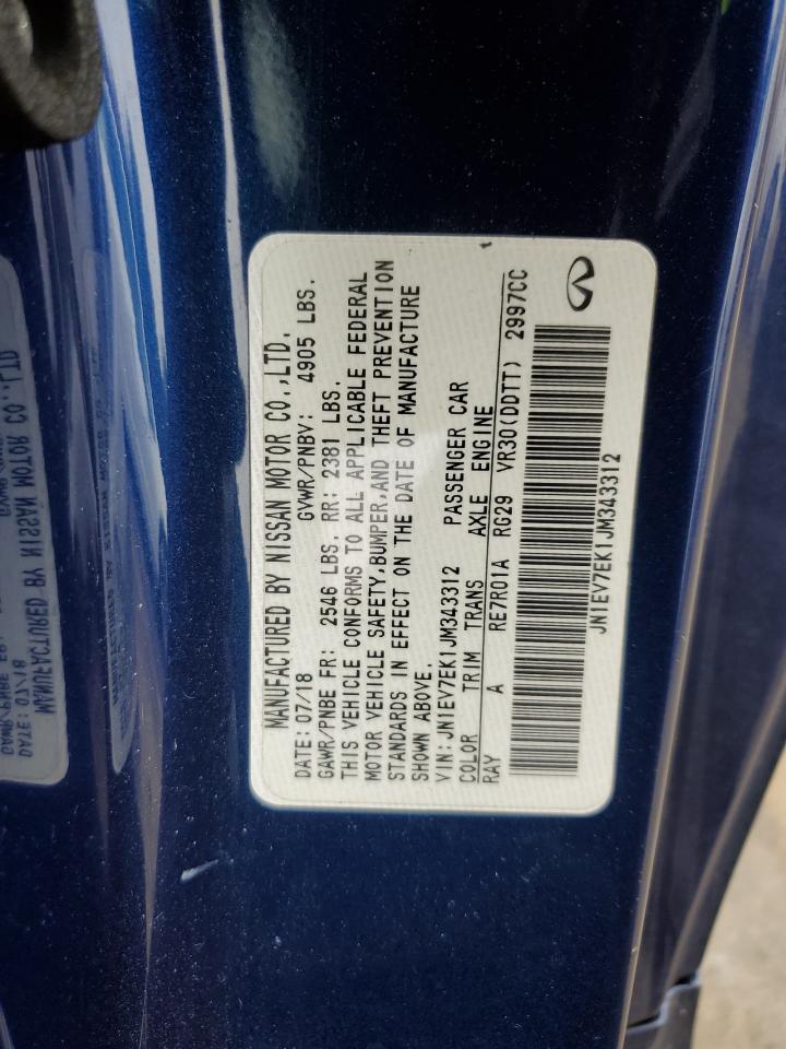 2018 Infiniti Q60 VIN JN1EV7EK1JM343312 Copart auction photo, all over damage thumbnail 12