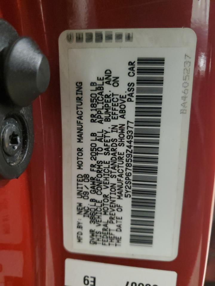 2009 Pontiac Vibe VIN 5Y2SP67859Z449377 Copart auction photo, front end damage thumbnail 12