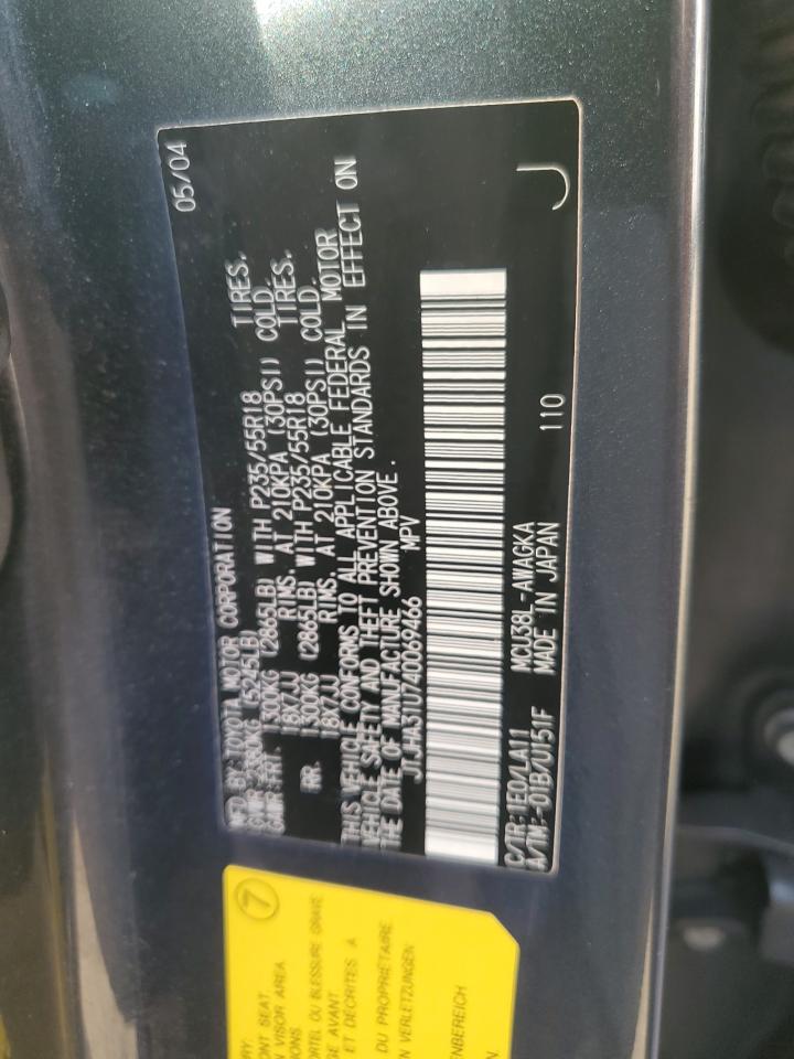 2004 Lexus RX VIN JTJHA31U740069466 Copart auction photo, rear end damage thumbnail 13
