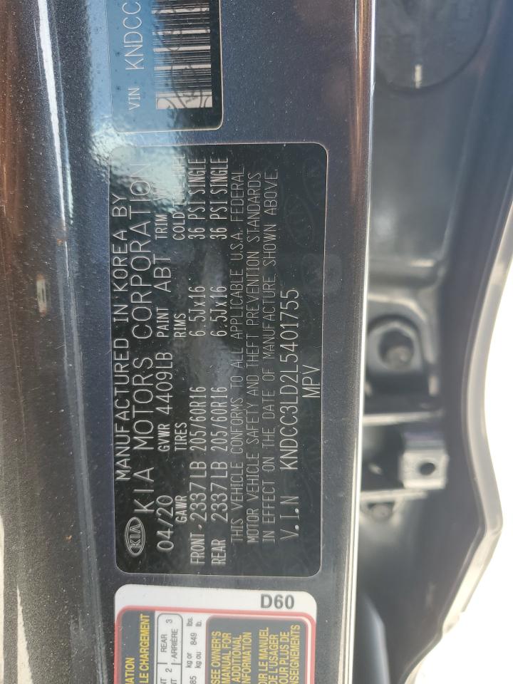 2020 KIA Niro VIN KNDCC3LD2L5401755 Copart auction photo, water/flood damage thumbnail 13