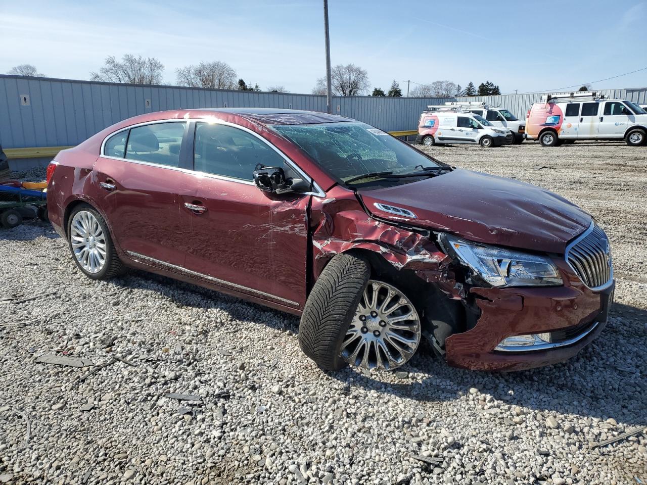 2014 Buick LaCrosse VIN 1G4GF5G37EF305165 Copart auction photo, front end / all over damage thumbnail 4
