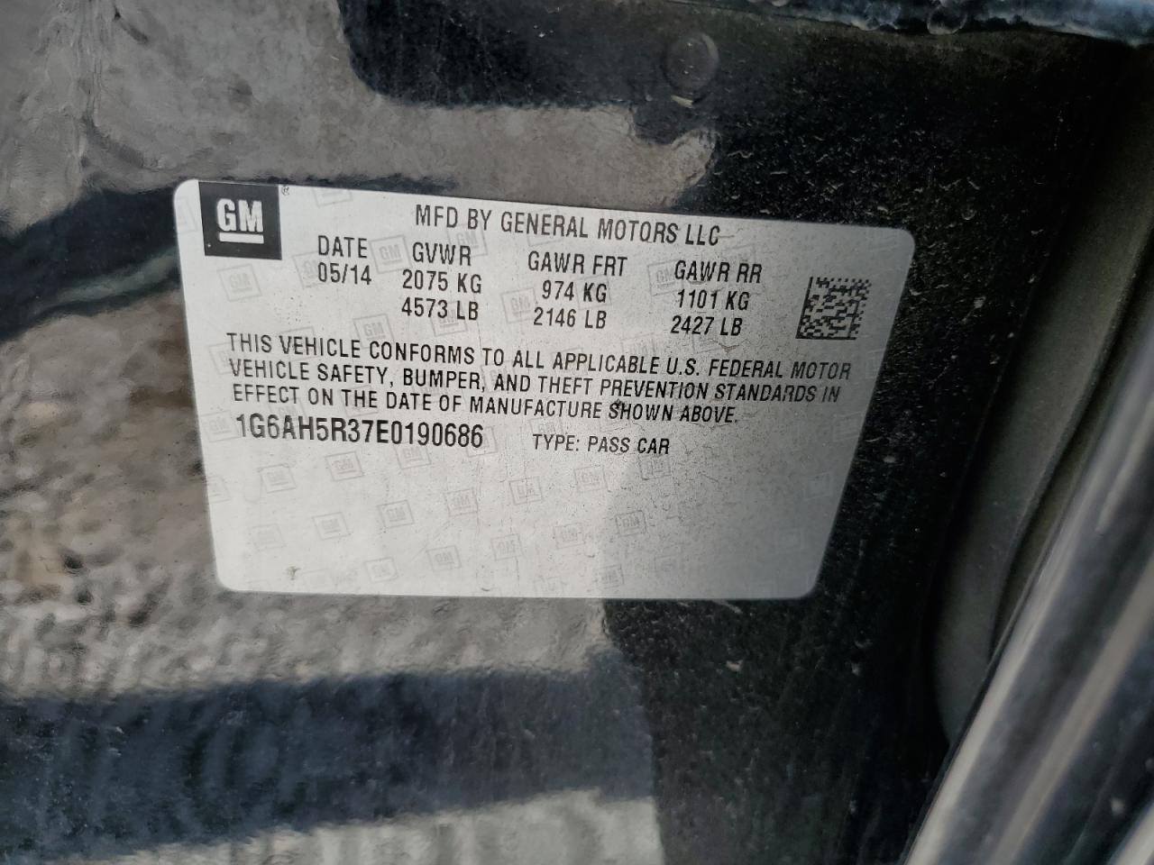 2014 Cadillac ATS VIN 1G6AH5R37E0190686 Copart auction photo, all over damage thumbnail 14