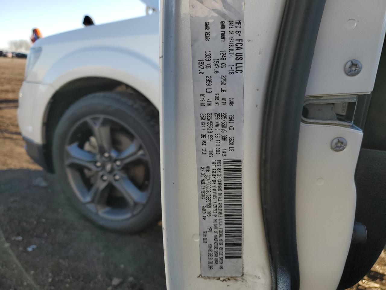 2018 Dodge Journey VIN 3C4PDDGG0JT265759 Copart auction photo, front end / hail damage thumbnail 13