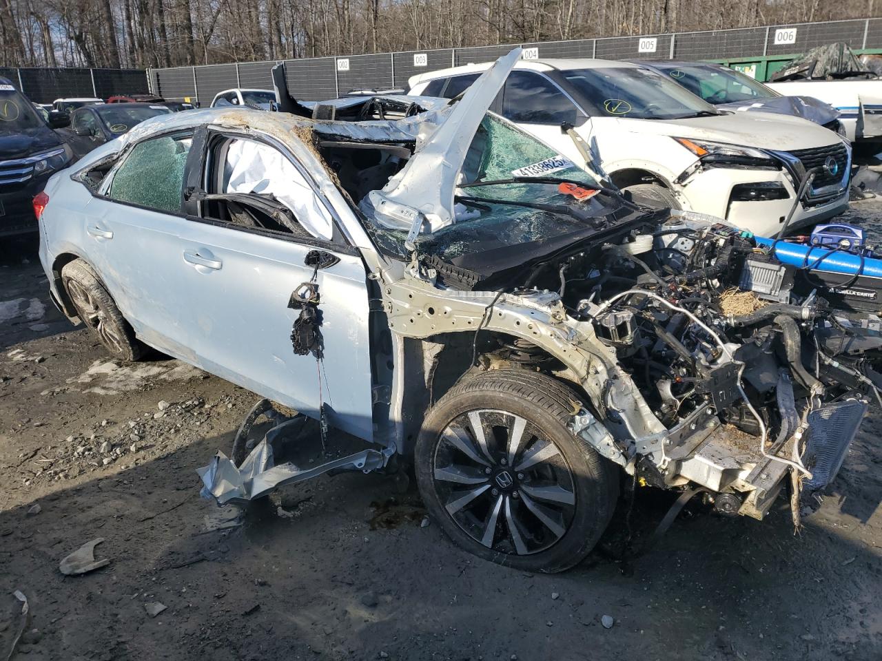 2022 Honda Civic VIN 2HGFE1F74NH308623 Copart auction photo, rollover damage thumbnail 4