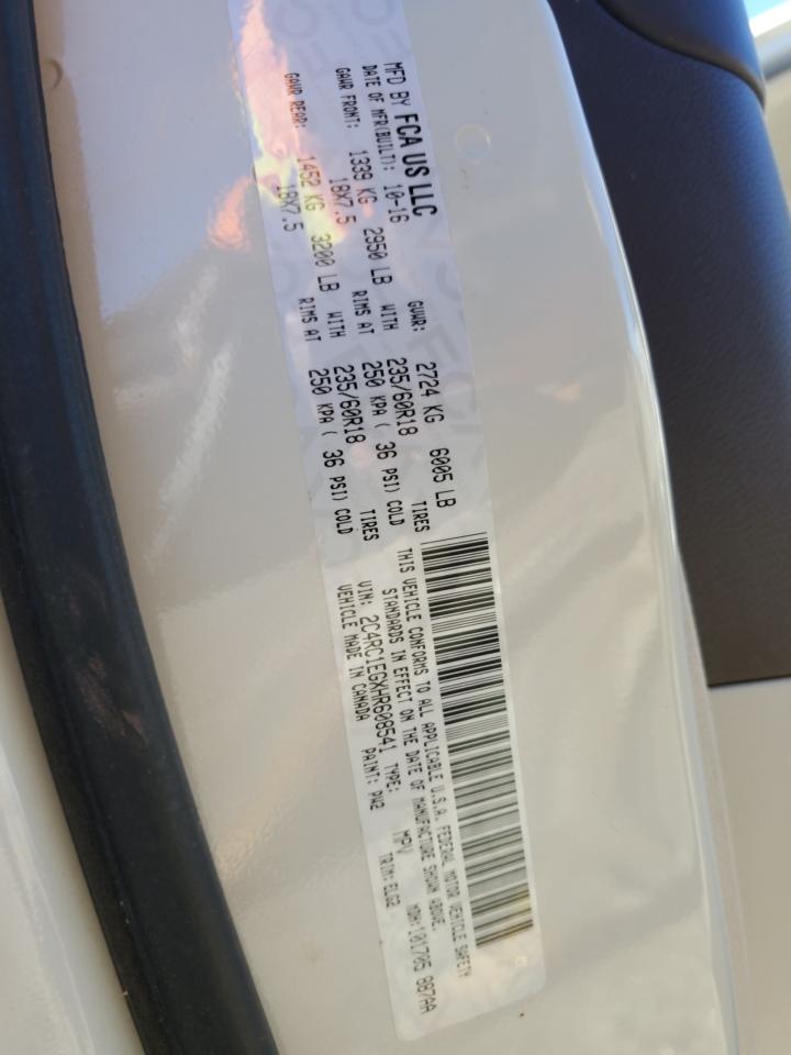 2017 Chrysler Pacifica VIN 2C4RC1EGXHR608541 Copart auction photo, front end / side damage thumbnail 13