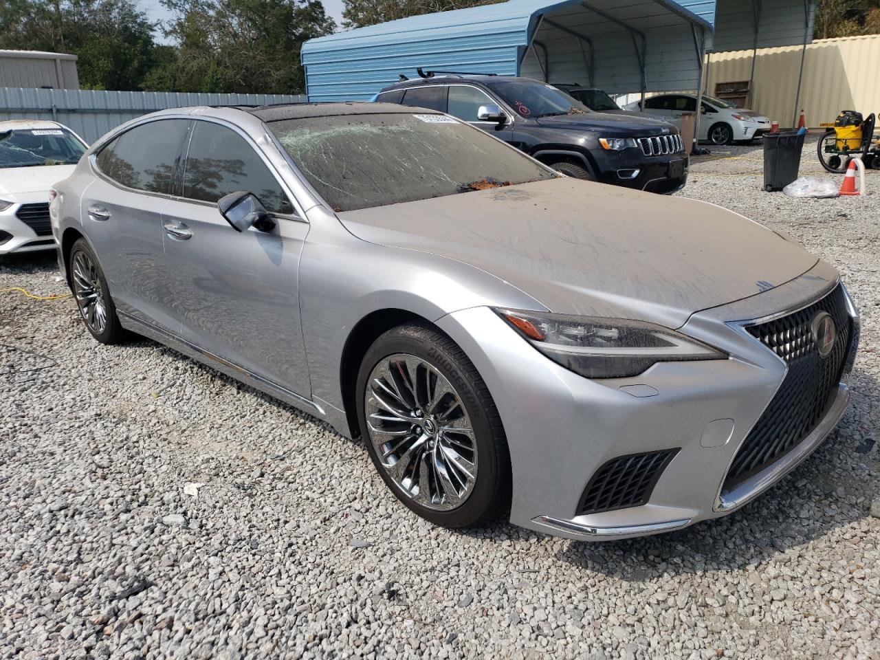2022 Lexus LS VIN JTHD51FF3N5015721 Copart auction photo, top/roof / rear end damage thumbnail 4