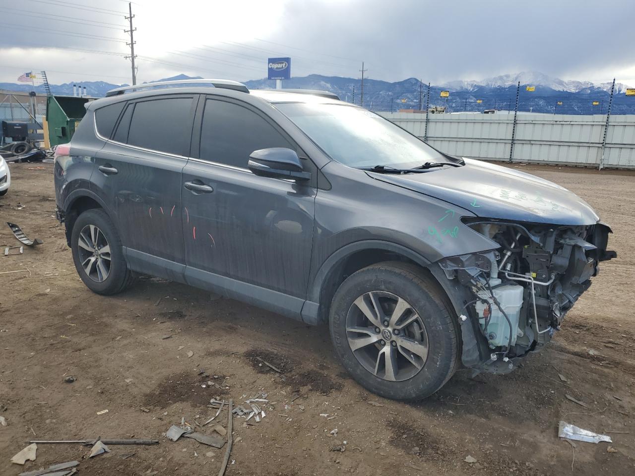 2018 Toyota RAV 4 VIN JTMRFREV7JD240218 Copart auction photo, rear end / front end damage thumbnail 4