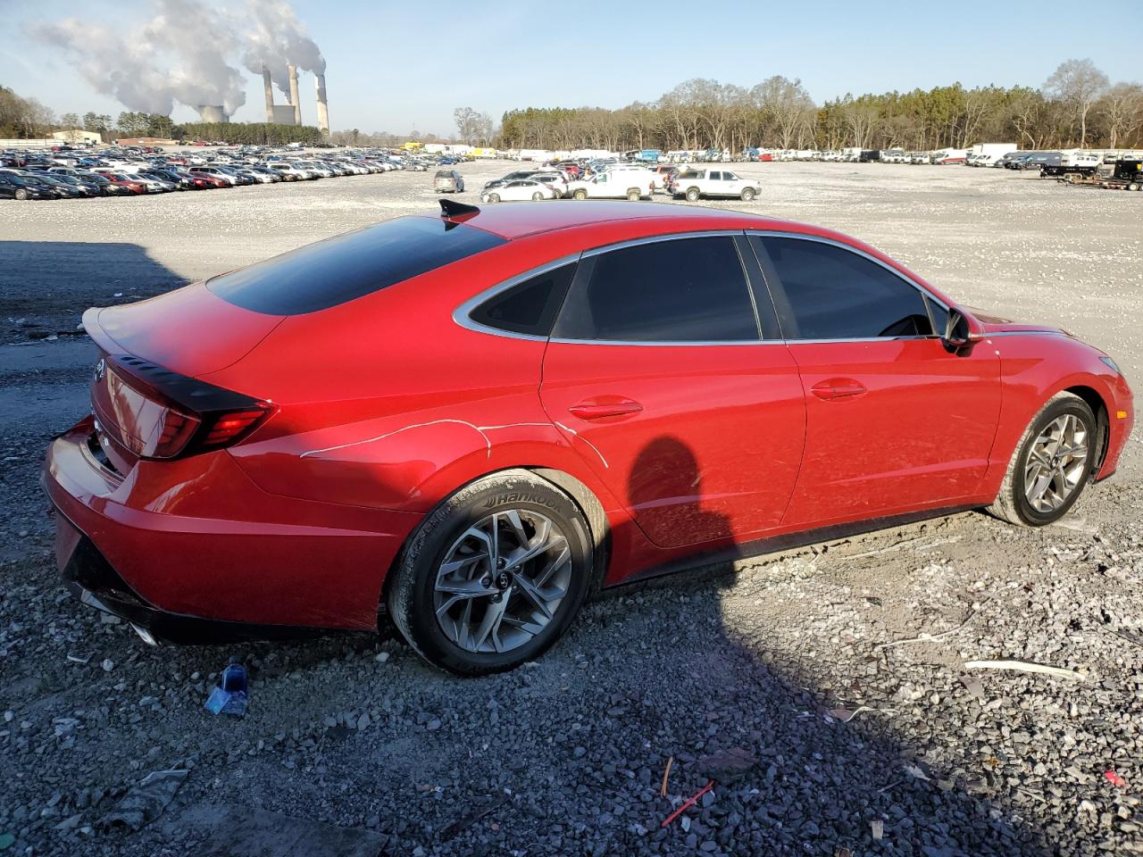 2021 Hyundai Sonata VIN KMHL64JA9MA166653 Copart auction photo, rear end / side damage thumbnail 3