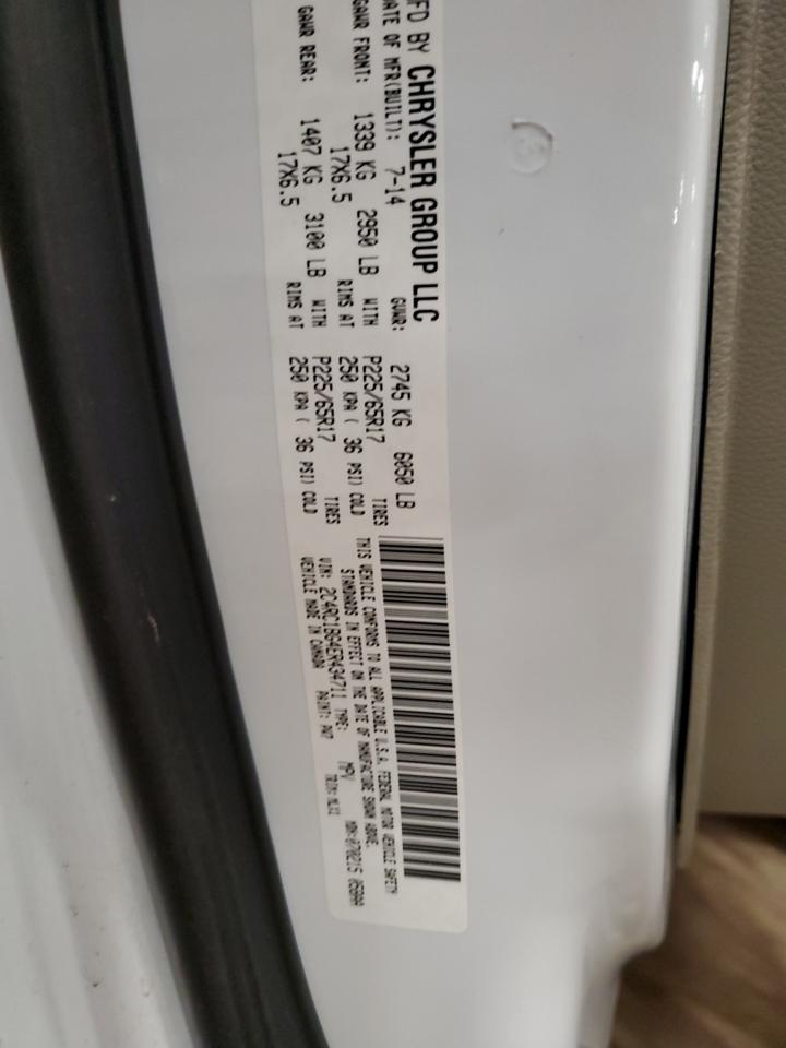 2014 Chrysler Town & Country VIN 2C4RC1BG4ER434711 Copart auction photo, rear end / front end damage thumbnail 13