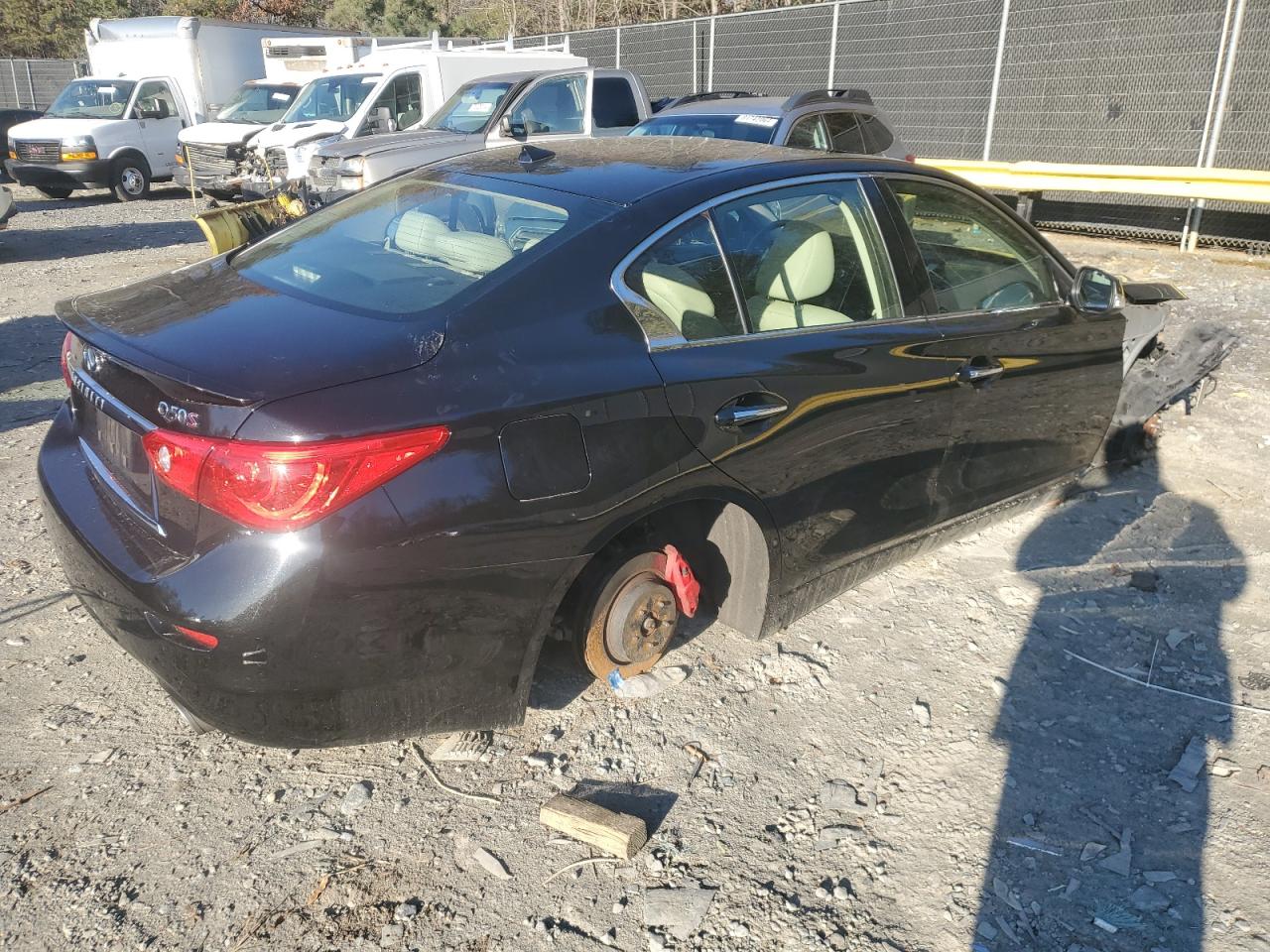 2017 Infiniti Q50 VIN JN1FV7AP9HM851270 Copart auction photo, front end / top/roof damage thumbnail 3