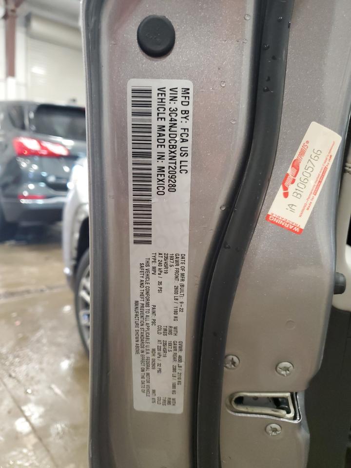 2022 Jeep Compass VIN 3C4NJDCBXNT209280 Copart auction photo, front end / side damage thumbnail 13