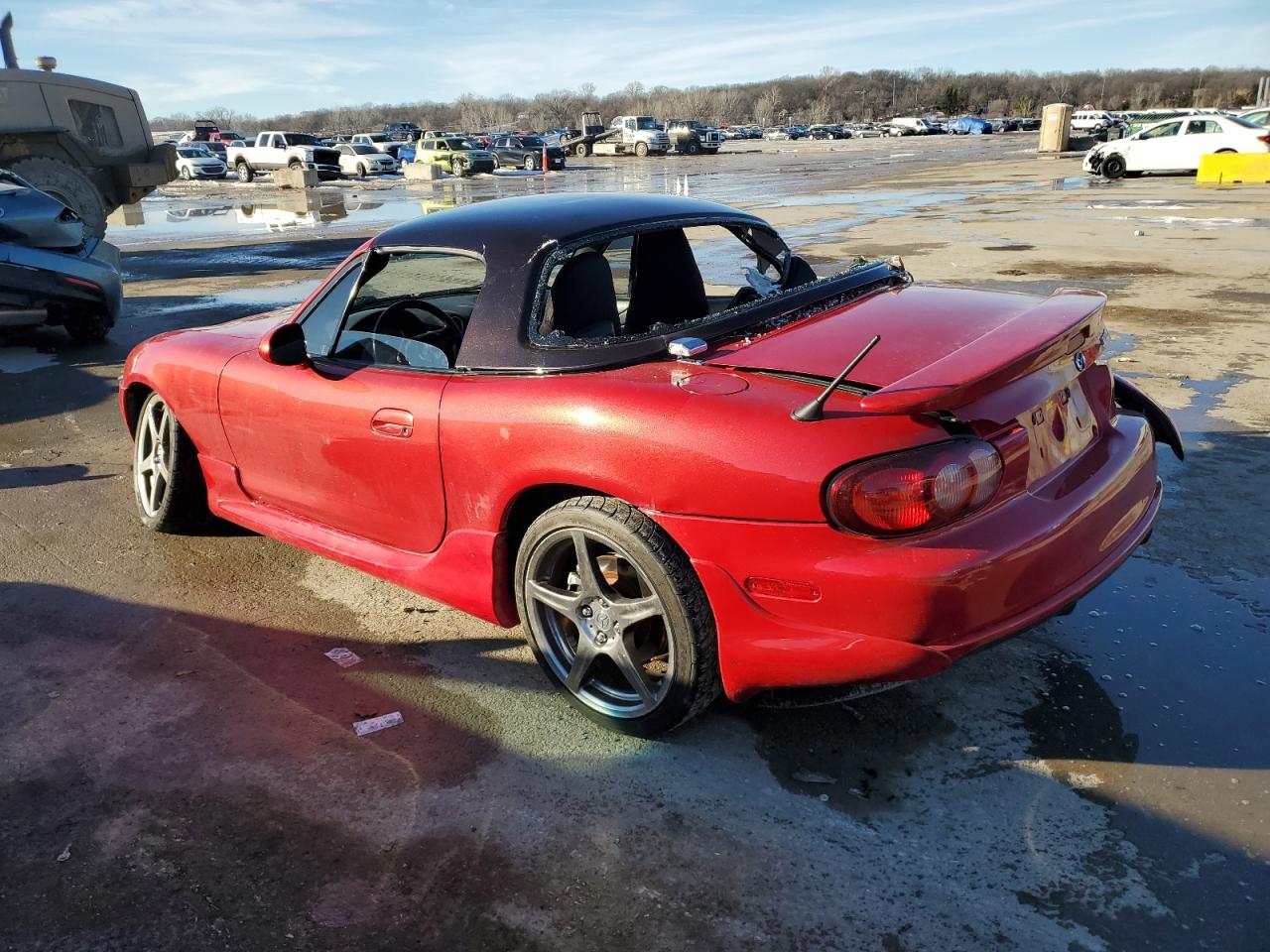 2004 Mazda MX-5 VIN JM1NB354340406101 Copart auction photo, side / undercarriage damage thumbnail 2
