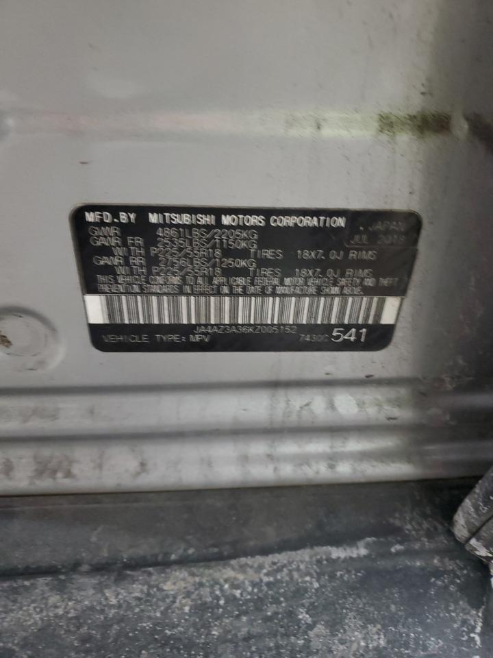 2019 Mitsubishi Outlander VIN JA4AZ3A36KZ005152 Copart auction photo, all over damage thumbnail 14