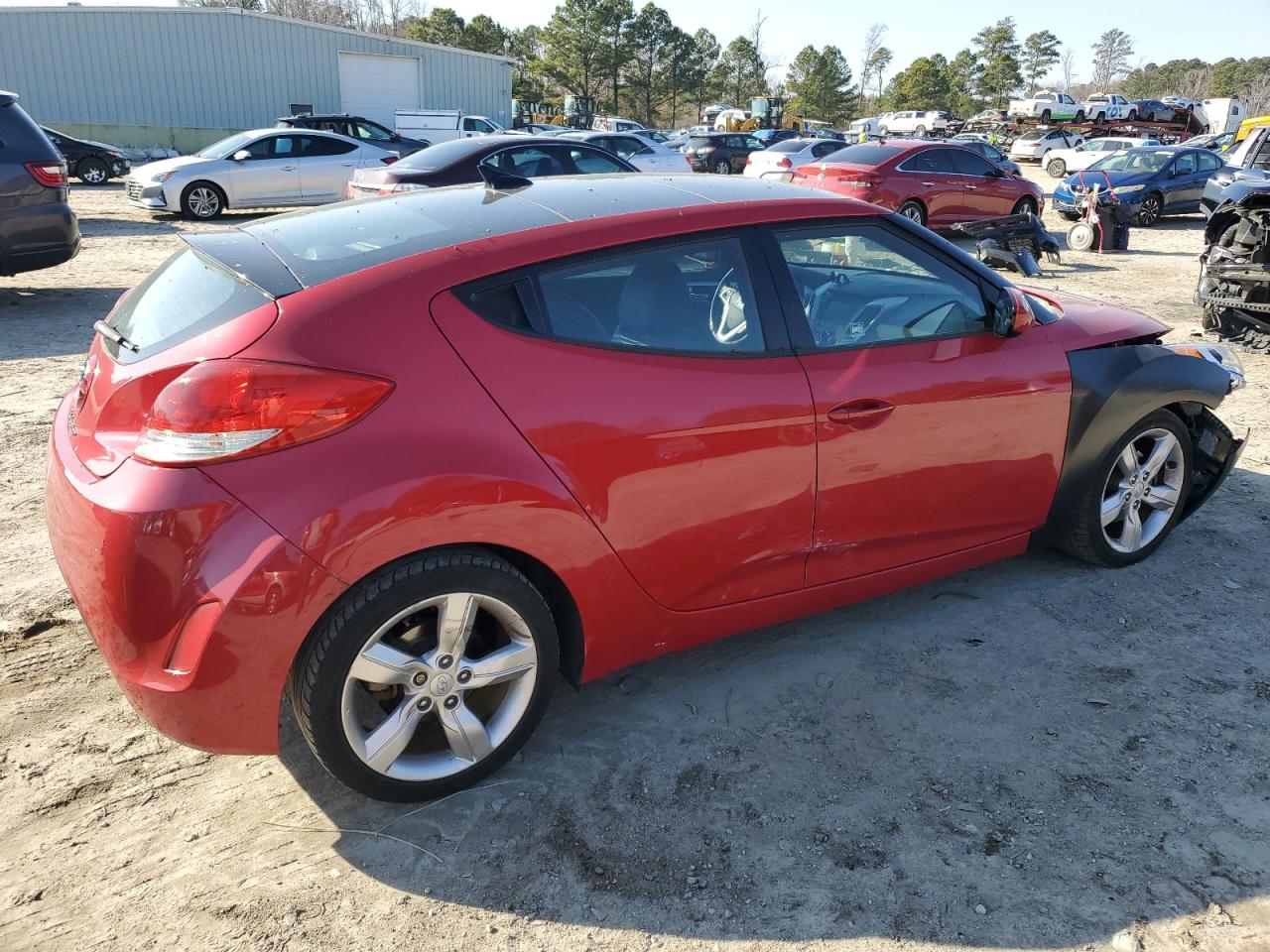 2014 Hyundai Veloster VIN KMHTC6AD3EU217143 Copart auction photo, front end / side damage thumbnail 3