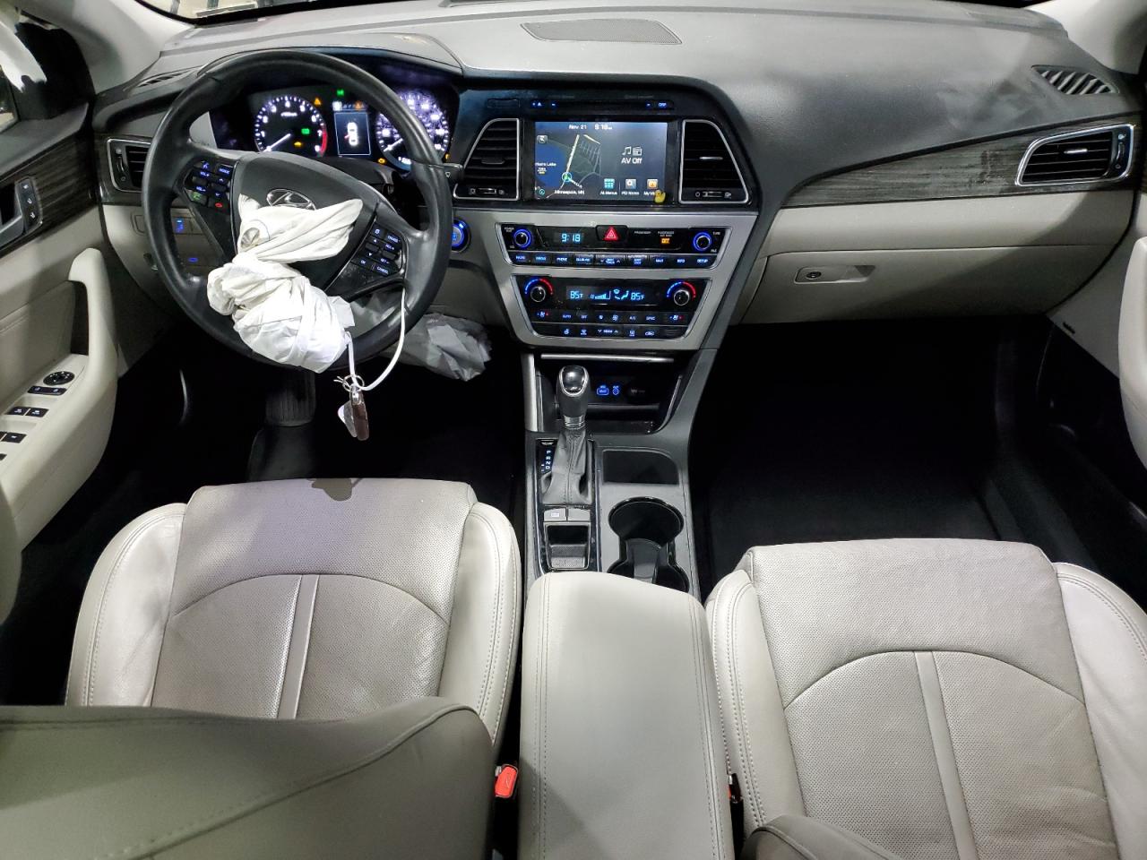 2015 Hyundai Sonata VIN 5NPE34AF7FH057783 Copart auction photo, front end / side damage thumbnail 8