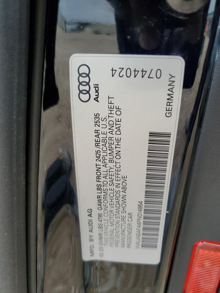 2023 Audi A4 VIN WAUABAF44PN014864 Copart auction photo, front end / minor dent/scratches damage thumbnail 14