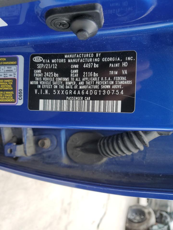 2013 KIA Optima VIN 5XXGR4A64DG130754 Copart auction photo, side / undercarriage damage thumbnail 12