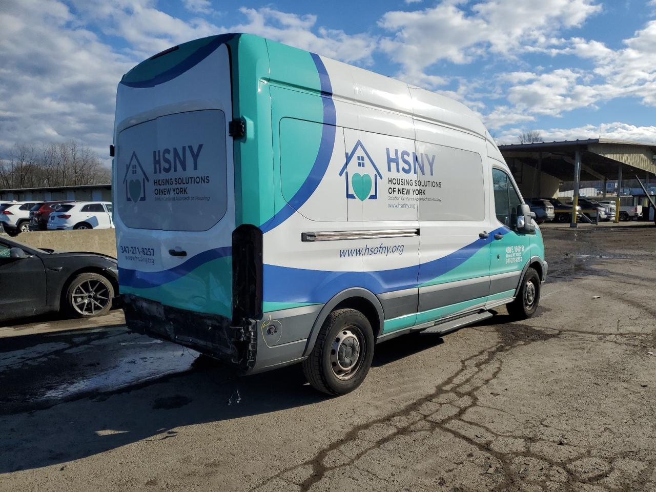 2015 Ford Transit VIN 1FBAX2XM4FKA04137 Copart auction photo, rear end / minor dent/scratches damage thumbnail 3