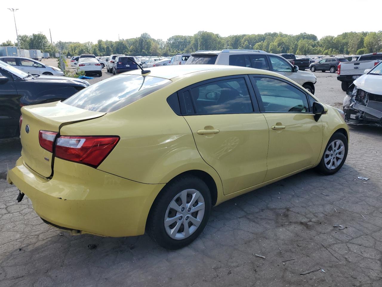 2016 KIA Rio VIN KNADM4A36G6608972 Copart auction photo, rear end / side damage thumbnail 3
